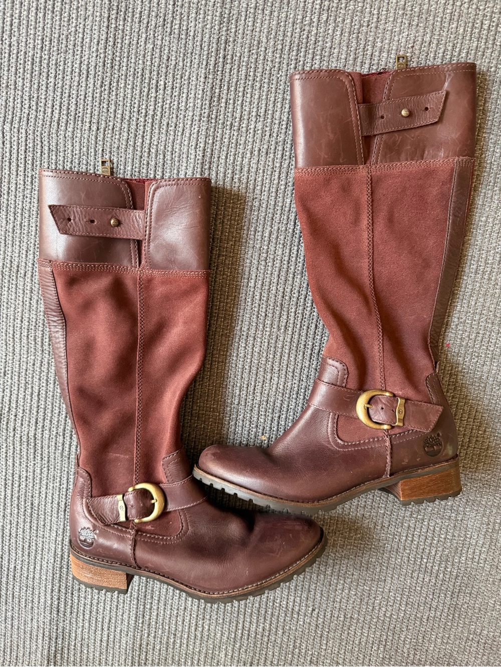 Timberland Women's Tall Brown Leather & Suede Riding Boots